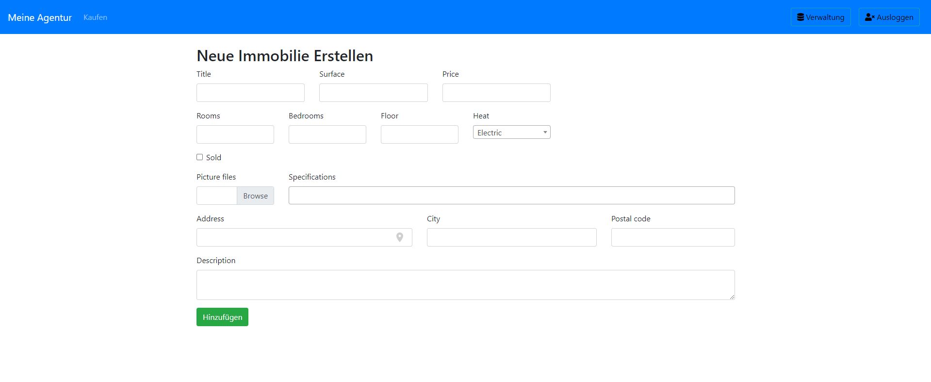 Form create new property