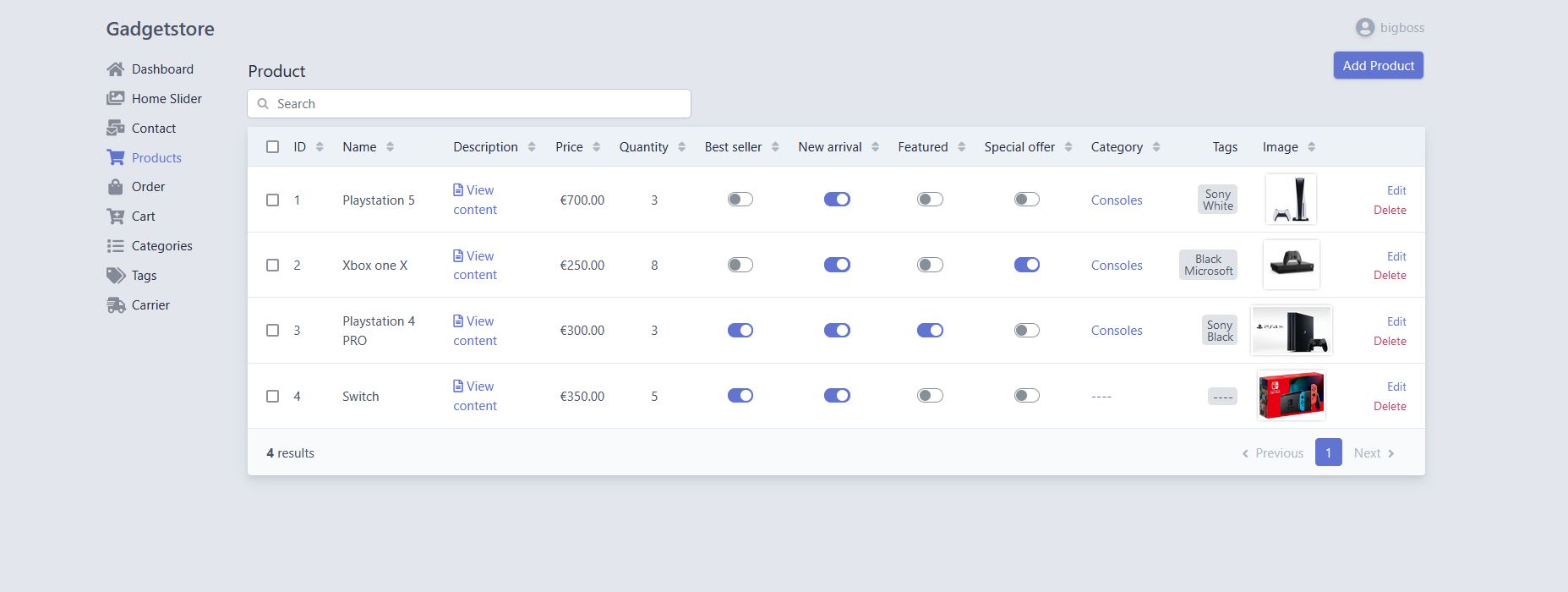 Backoffice Dashboard