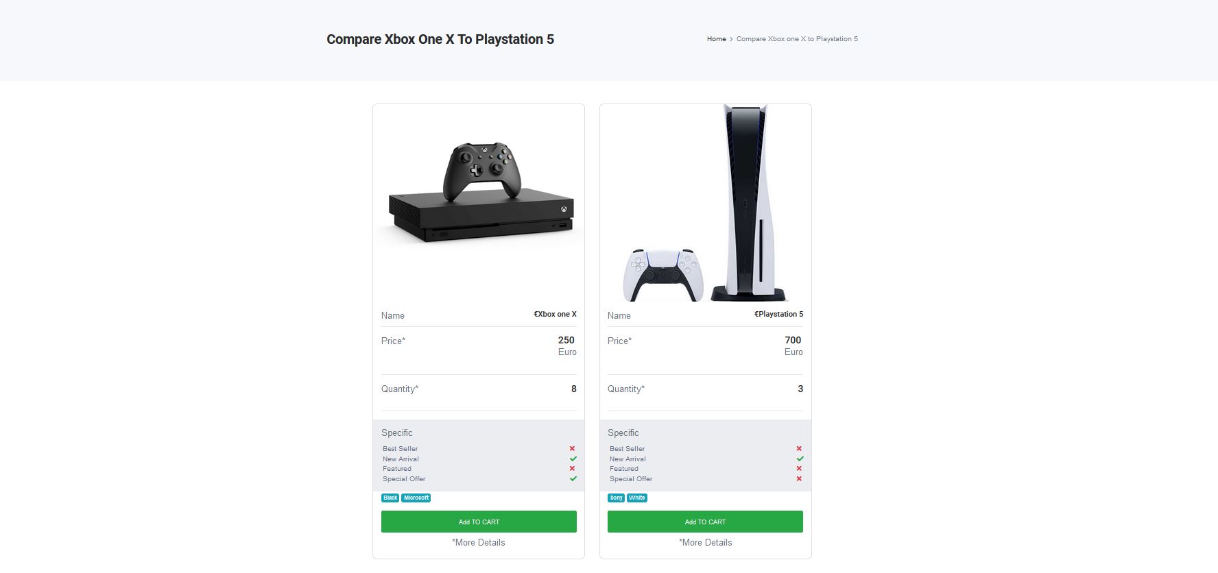 Compare two products