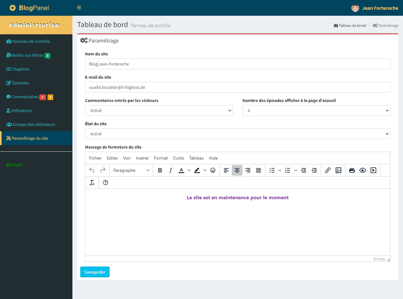 Administrator Interface